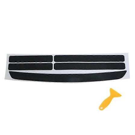 Svart 5 stk 4D Karbon Klistremerke Selvklebende Film for Bil Dørterskel Beskyttelse Universal