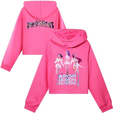 Popmote-mote for barn Demon Hunters-bokstavtrykk hettegenser og joggebukser treningsdresssett