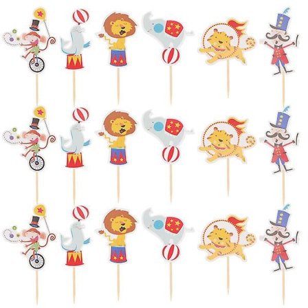 48 stk sirkus klovn kakedekorasjoner karneval cupcake t