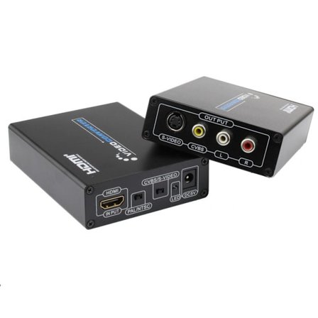 HDMI till AV + S-Video Converter: 1080P, N/P Stöd, med 3.5mm Ljudutgång, Kompatibel med APPLE, Samsung, Huawei