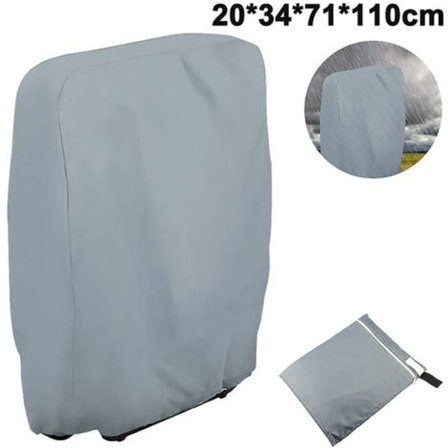 Udendørs Foldestol Betræk Vandtæt Støvtæt Havemøbel Betræk Grå L 71 x H 110 cm
