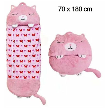 Søt 2 i 1 sovepose og pute for barn 180 x 70 cm dun