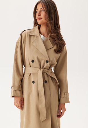 VILA - Viaddison L/S LONG TRENCHCOAT - Savannah Tan - Kläder - - Bubbleroom