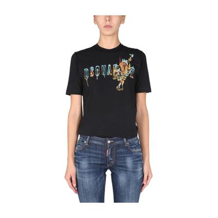 Dsquared2 T-Shirts , Zwart , Dames , Maat: S