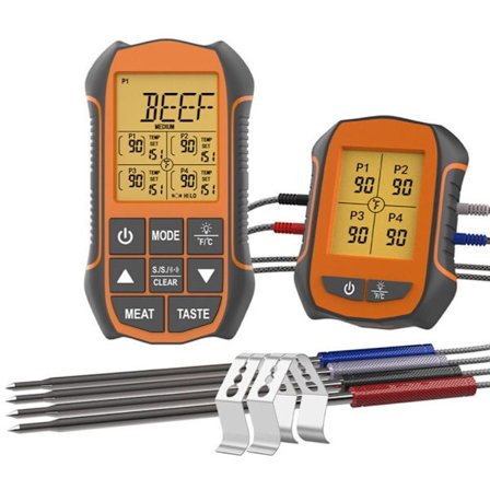 Trådlös kötttermometer Bluetooth med 4 st köttsonder