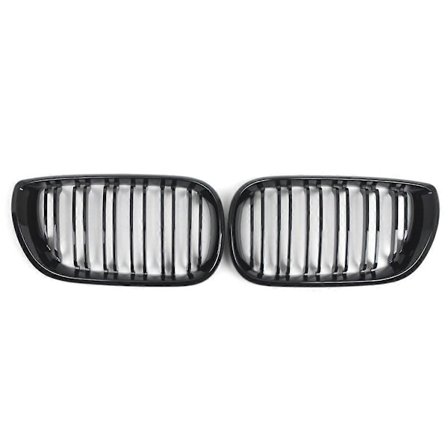 Gloss Svart M4 Stil Dobbel Linje Front Grill for BMW 3-serie E46 4-Dørs 2002-2005 51132158542