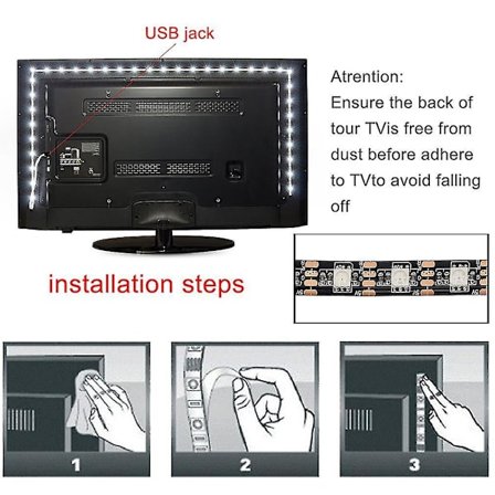 12 RGB 5050 SMD Vattentät USB LED Svart Strip Light