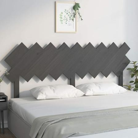Vidaxl Sänggavel Vit 178x3x80,5 Cm Massiv Furu Grå