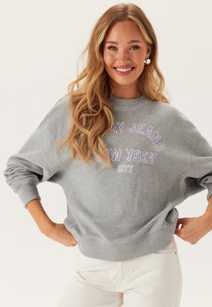 TOMMY JEANS - Tjw Bxy Varsity Overdye Crew Ext - Q13 Grey Htr