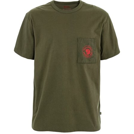 Fjällräven Men's Logo Pocket T-Shirt in Laurel Green, Bio-Baumwolle | Size: Medium
