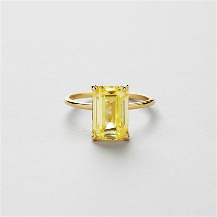 Yellow Canary Ring - 18K GULDPLÄTERAT STERLING SILVER - Safira