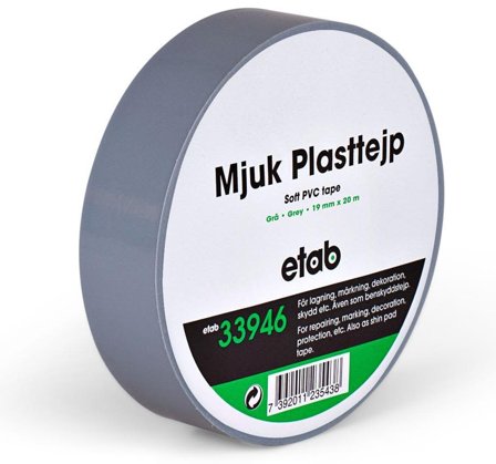 etab 33946 Plasttape blød, PVC, 20 m grå, 50 mm, Maskintilbehør & forbrugsvarer