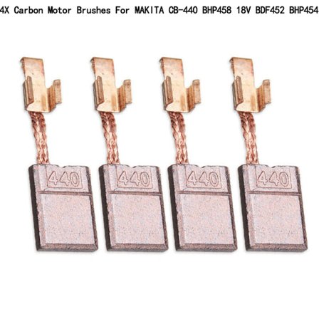 4 stk. kulbørster i kulfiber til MAKITA CB-440 BHP458 18V BDF452
