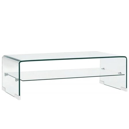 vidaXL Soffbord genomskinlig 98x45x31 cm härdat glas