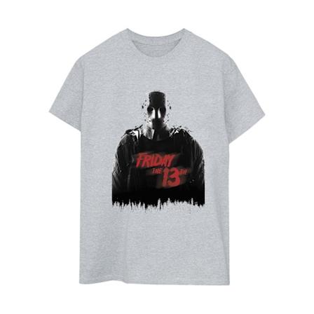 Fredagen den 13:e Dam/Dam Remake Poster Bomull Boyfriend T- Sports Grey 3XL