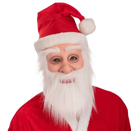 Julemandsmaske med Skæg og Hue