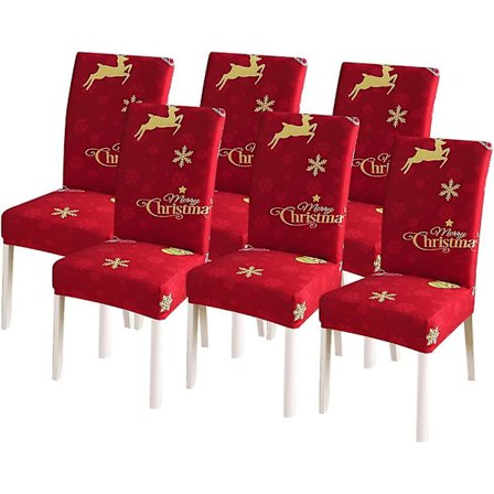 Udtrækkelige og moderne spisebordsstolebetræk til jul - aftagelige og vaskbare - til hotel, restaurant, bryllup, spisestue, banket (