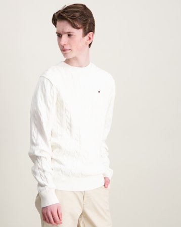 Tommy Hilfiger COTTON CABLE SWEATER Hvit Genser Gutt - Kids Brand Store