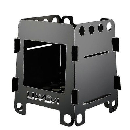 Lixada Foldbar Brændeovn Udendørs Komfur Bærbar Udendørs Picnic Madlavning Grill Brændere Titanium Camping Komfur Rustfrit Stål Med Taske Banmo