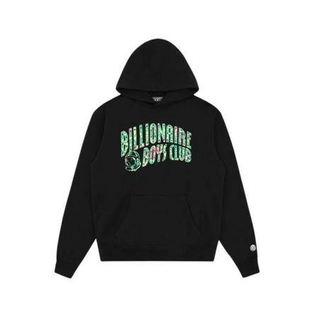 Billionaire Boys Club, Bluza męska Billionaire Boys Club Jungle Camo Arch Logo Popover Hood Czarny, Mężczyzna, Rozmiar: XL