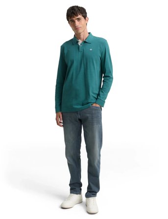 Tom Tailor Basic Polo With Contrast - Green - S