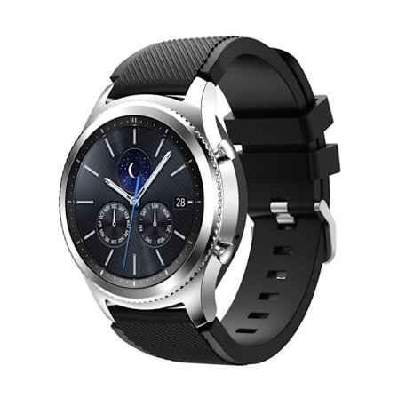Samsung Gear S3 Trendikäs Joustava Silikoni Kellon Ranneke - Musta