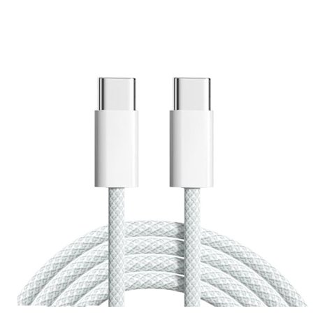 iPhone 15/16 PRO PLUS MAX Vävd Laddningskabel USB-C till USB-C Kabel - 2m - 2 Meter Extra Lång 2 Meter