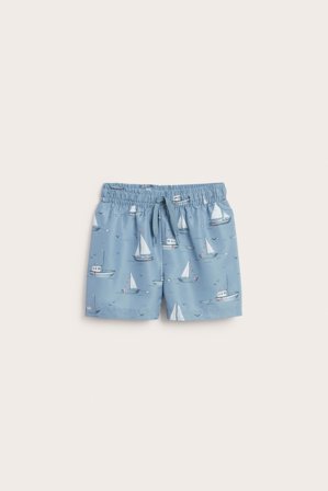 Newbie | Badeshorts med båtmønster | Blå