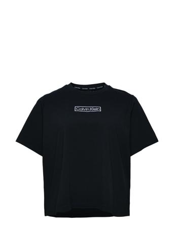 S/S Crew Neck T-shirts & Tops Short-sleeved Svart Calvin Klein