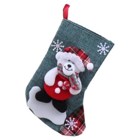Söt tomte/snögubbe/hjort/björn julstrumpor prydnad multifunktionell stilren festdekor för sovrummet Bear Type A