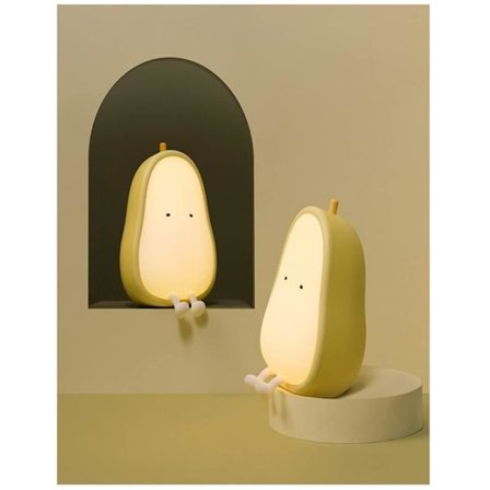 Sød Pæreformet Silikone Natlegetøj Hjem Natlampe til Børn USB Genopladelig Lampe ABS PC Natlegetøj til Dekoration
