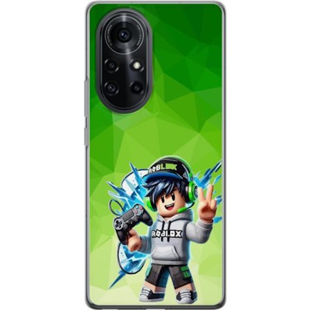 Kompatibelt Mobildeksel til Huawei nova 8 Pro Roblox-inspirert gamerfigur med headset, håndkontroll og energiske effekter mot grønn bakgrunn