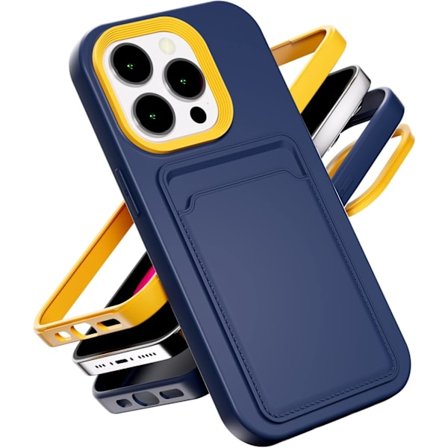 Mobilskal Kompatibla med Apple iPhone 16 Plus Skal, Mjukt TPU Telefonskal med Kreditkortshållare