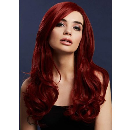 Khloe Peruk Rubinröd 66cm - Partyninja.se