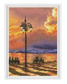 Stickpackung Bild Sonnenuntergangromantik