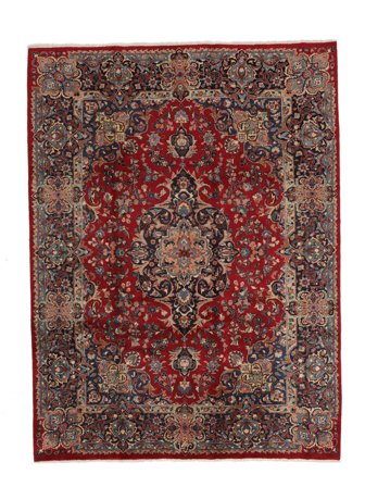 Oosters Mashad Vloerkleed 250X335 Zwart/Donkerrood Groot Wol, Perzië/Iran