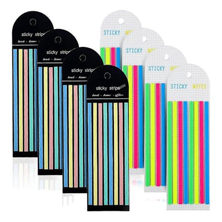 1280 STK. Overstregningstape, Gennemsigtige Klæbende Lange Side Markører Faner, Morandi Klar Overstregningsstrimmel