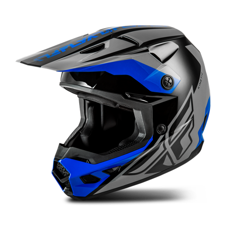 Cască Motocross FLY Racing Kinetic Crest V26 gri/negru/albastru XL