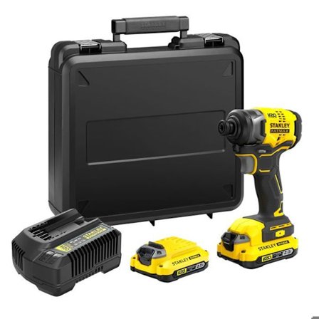 Sladdlös slagborrmaskin - 18V - STANLEY FATMAX V20 - SFMCF810D2K-QW - Borstlös - 170Nm - 2 batterier 2 Ah + laddare 2 A