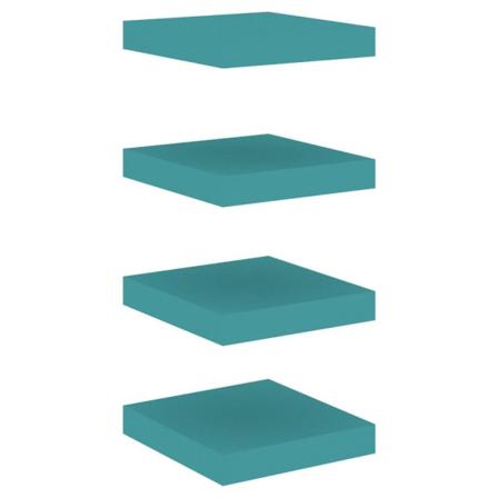 Vidaxl Svävande Vägghyllor 4 St Blå 23x23,5x3,8 Cm Mdf Blå