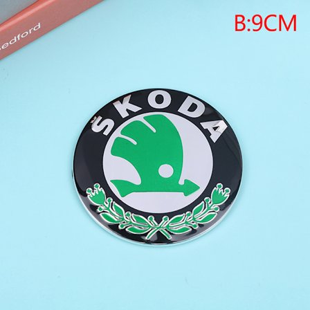 8CM 9CM Grønt ABS Emblem til Skoda Bil Front Bag Bagklap B