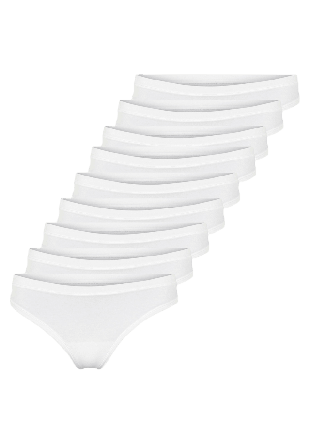 JBS of Denmark Bambu, String Trosa, 9-pack, Svart Badkläder Dam Vit M