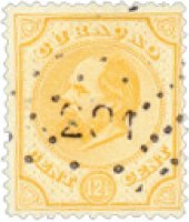 Nederland - 12 1/2 ct geel Willem III (nr. 5, gebruikt)