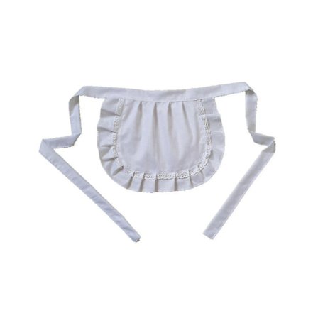 Retro Forklæder Taljeforklæde Taljeforklæde Til Piger Stramt Kostume Hvid Bomuld Halv Forklæde Fest Hot