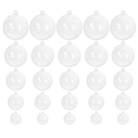 25 kpl Läpinäkyvät Pyöreät Täytettävät Ripustuskoristeet Joulupallot Selkeä Muovi Täytettävät Koristeet Pallo