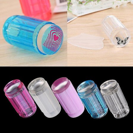 DIY Neglekunst Stempel Klar Blød Stempel Skraber Plade