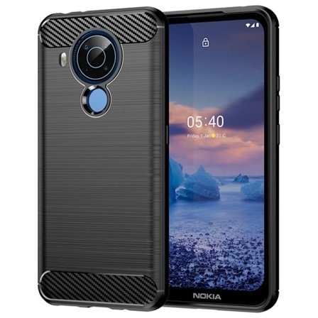 Carbon Flex Suojakotelo Nokia 5.4 - Musta