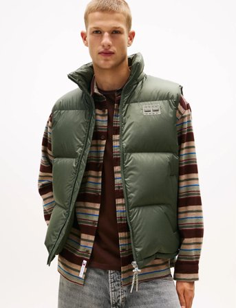 Tommy Jeans Tjm Alaska Down Vest Ext - Khaki green - XXL