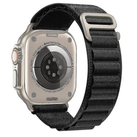 Rem för Alpine Loop Nylon Armband Correa Iwatch Serie Ultra 8 Se 7 6 3 5 Kompatibel Apple Watch Rem - 42mm 44mm 45mm 49mm - Svart