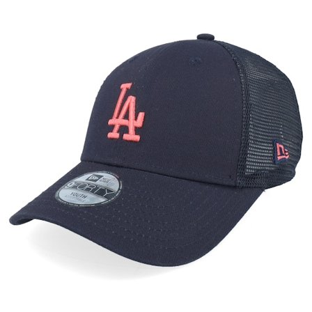 New Era - MLB Blå trucker Caps - Kids Los Angeles Dodgers Homefield Navy/Pink Trucker @ Hatstore